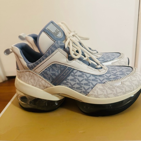 Michael Kors Women's Sneakers in Light Blue and Beige - Picture 10 of 14